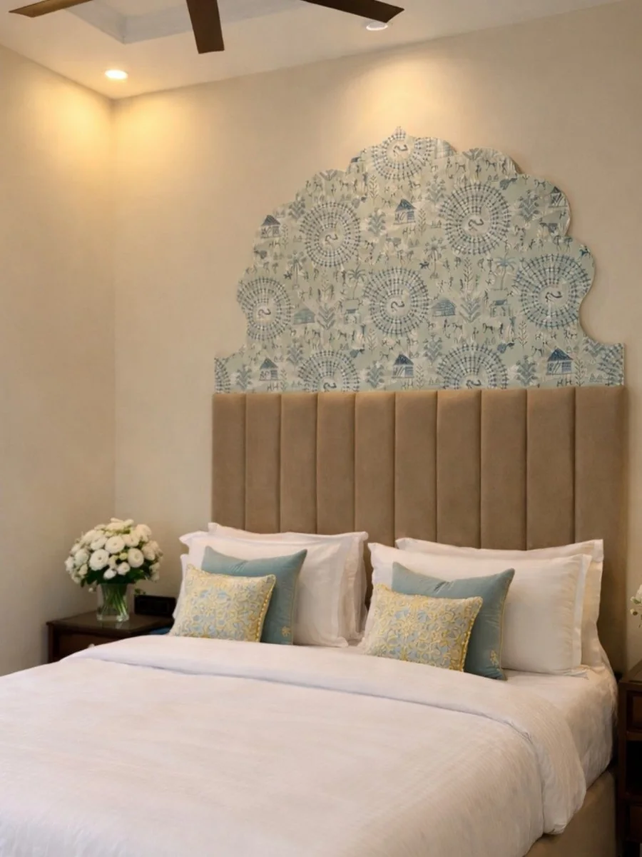Standard Room with a hand-painted arched headboard